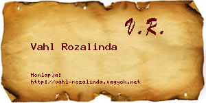 Vahl Rozalinda névjegykártya